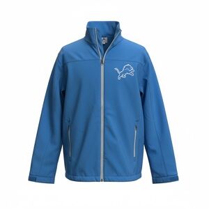 G III Sports by Carl Banks Detroit Lions Blue Official NFL Full Zip Jacket NWOT